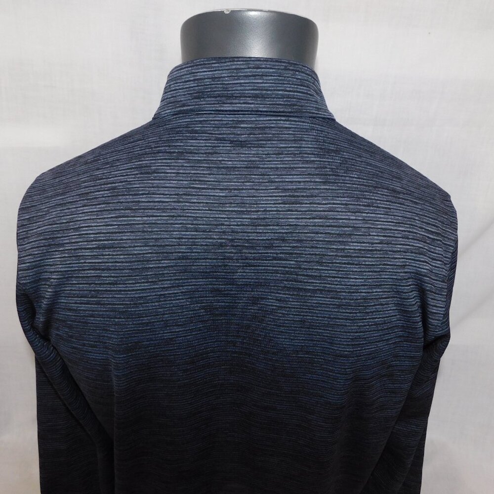 Nike Dri-Fit Victory Blue Black Striped 1/4 Zip Long Sleeve Golf Pullover Mens M - Picture 10 of 11